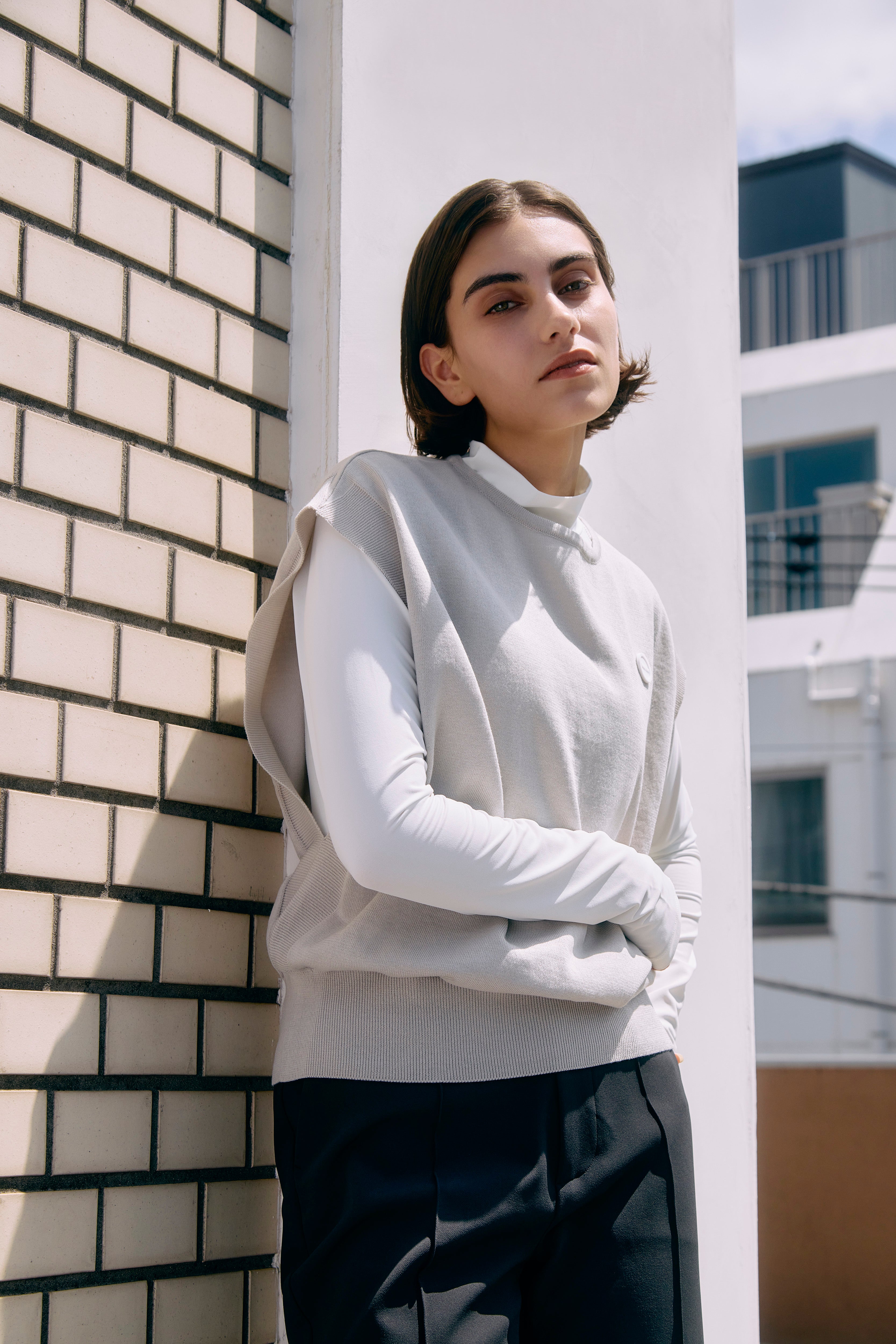 SUSTAIN KNIT VEST - Beige