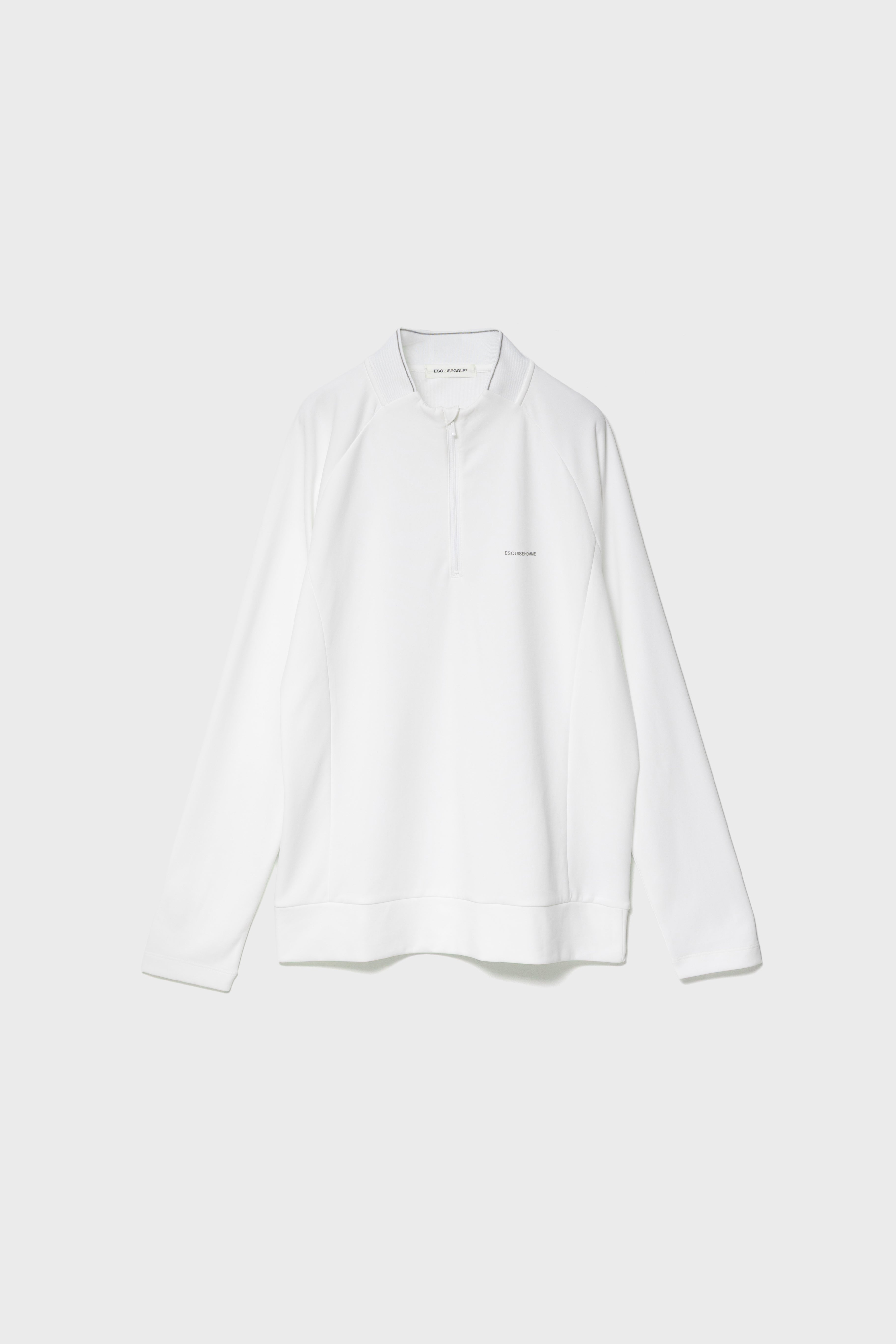 SMOOTH HALF ZIP HIGH NECK - White