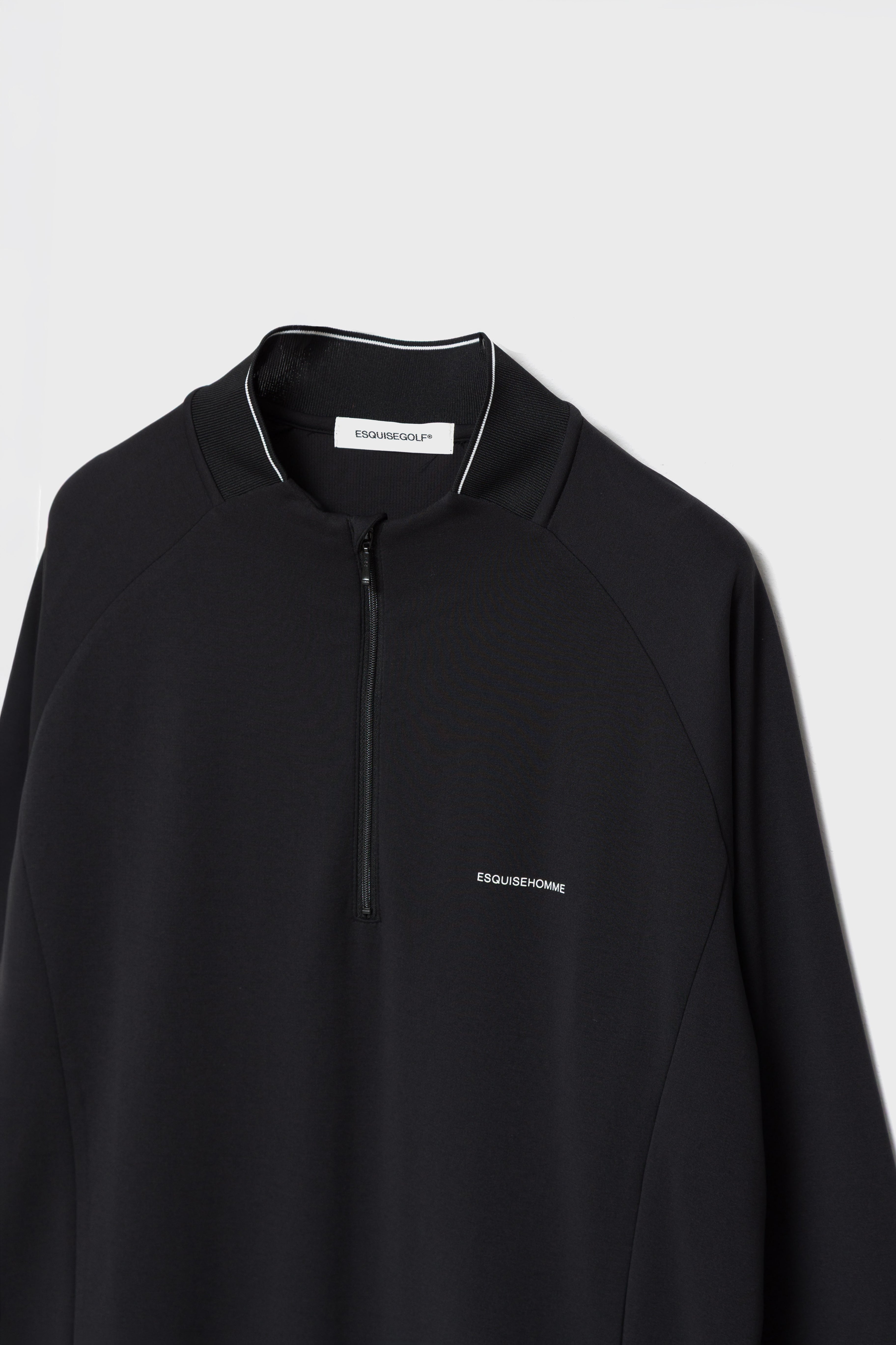 SMOOTH HALF ZIP HIGH NECK - Black