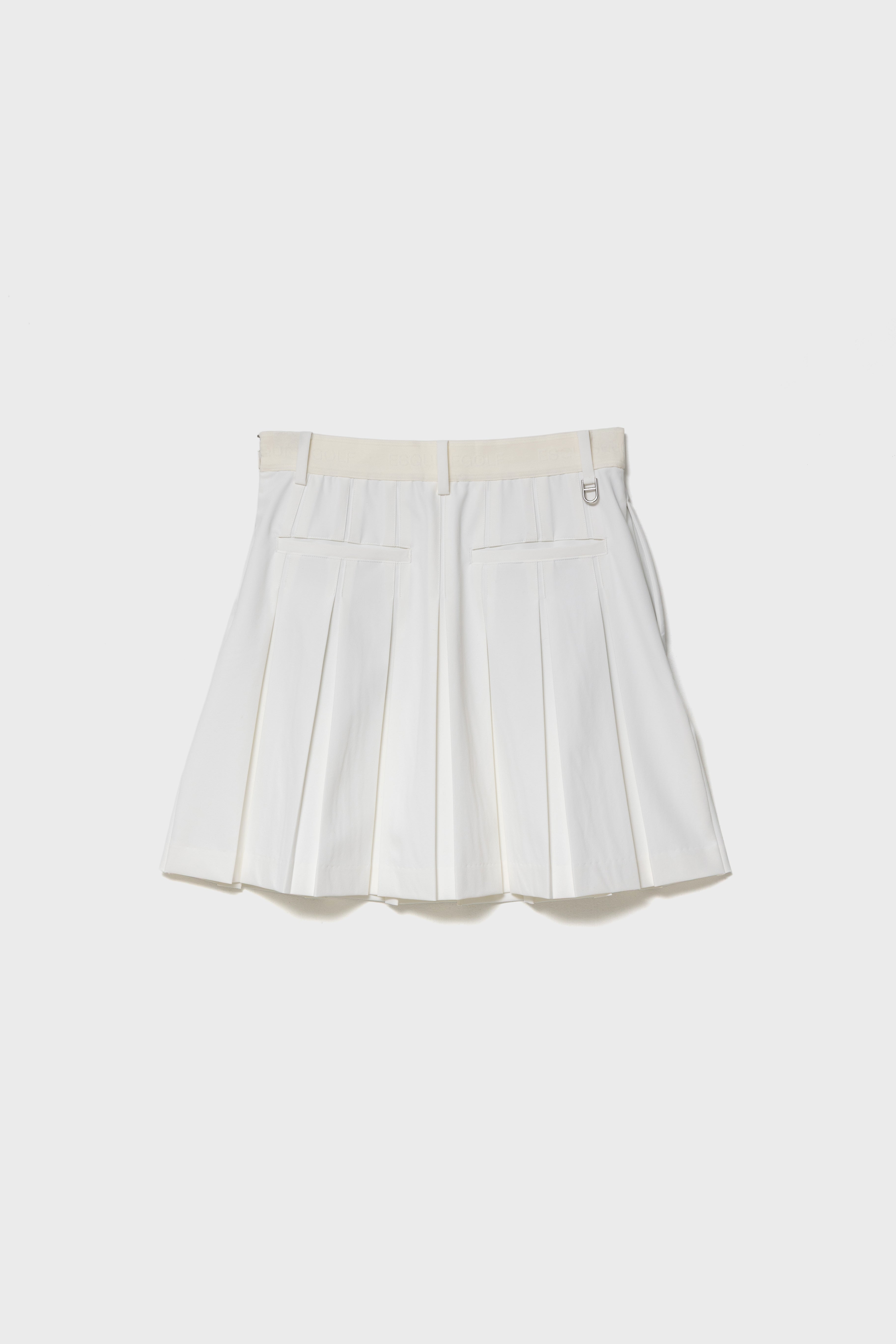 ESSENTIAL GOLF PLEATS SKIRT - White
