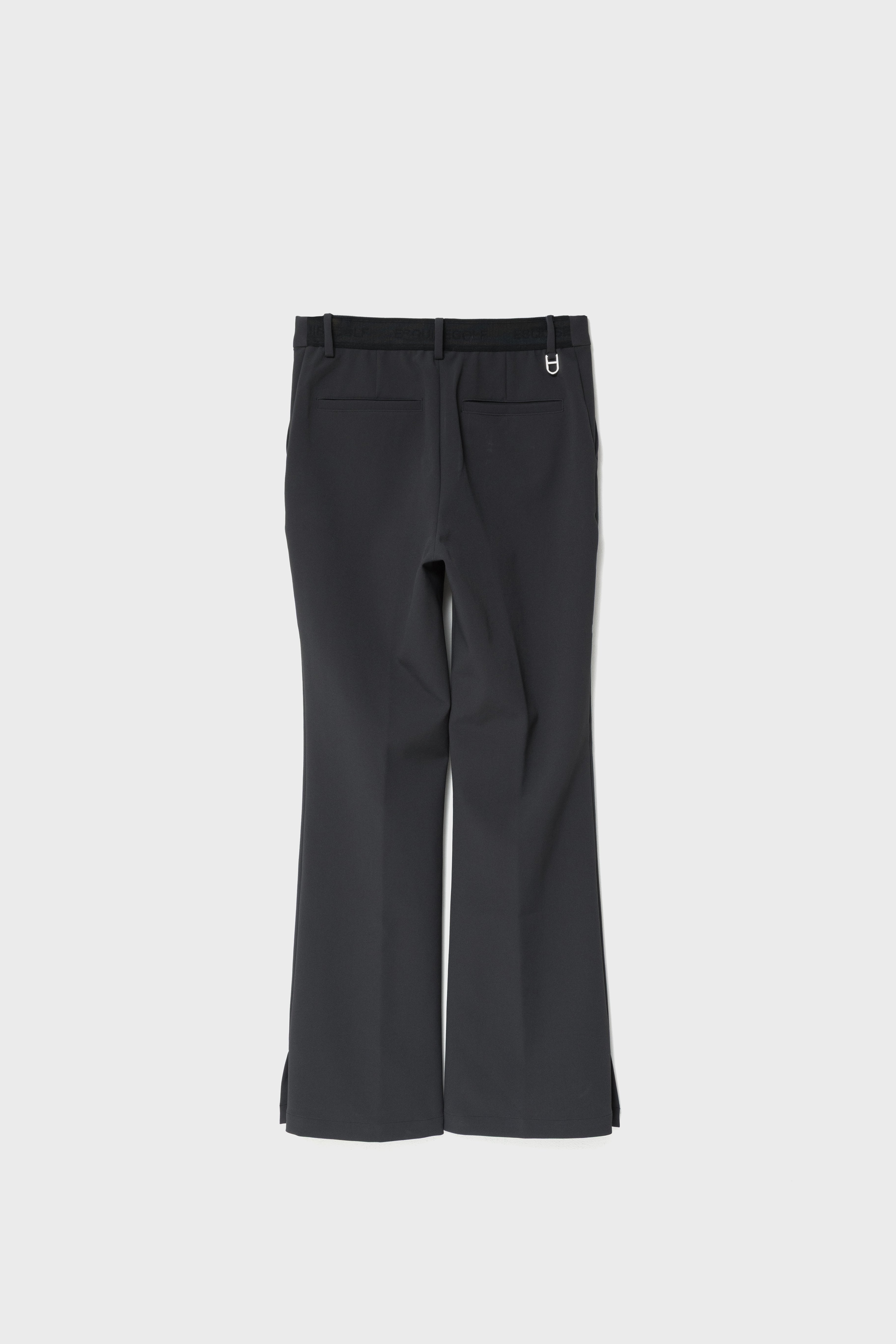 SLIT FLARE PANTS - Black