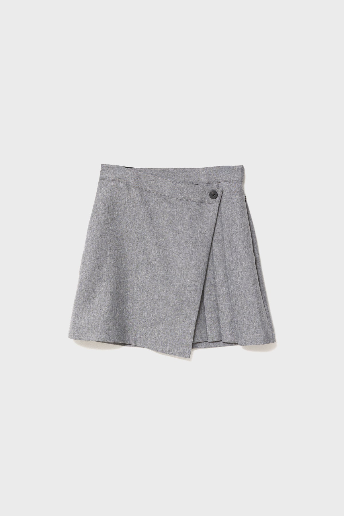 SIDE PLEATS TWILL SKIRT - Gray