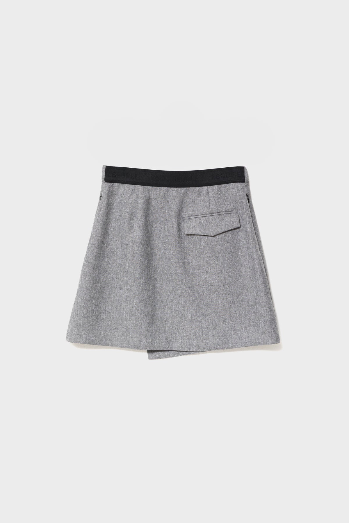 SIDE PLEATS TWILL SKIRT - Gray