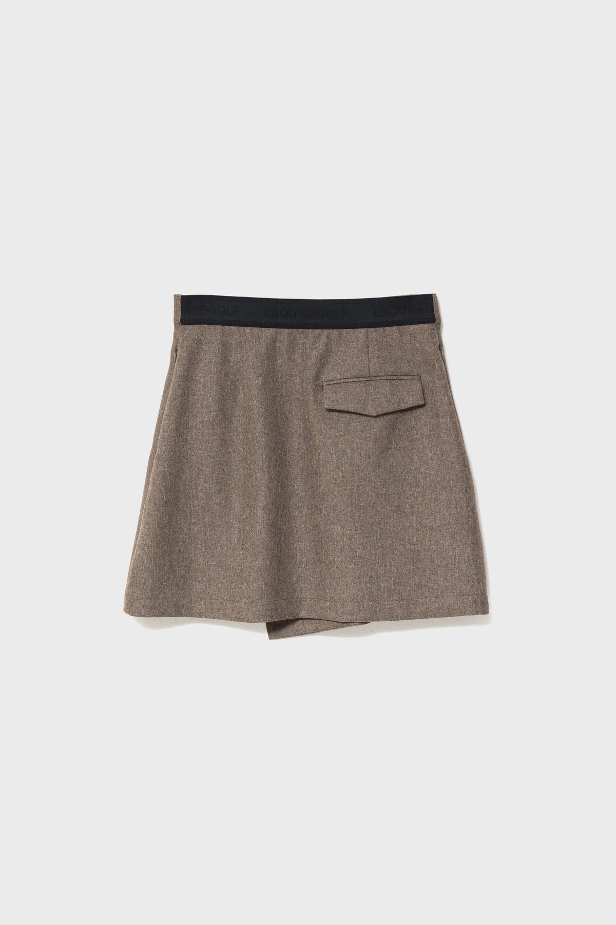 SIDE PLEATS TWILL SKIRT - Brown