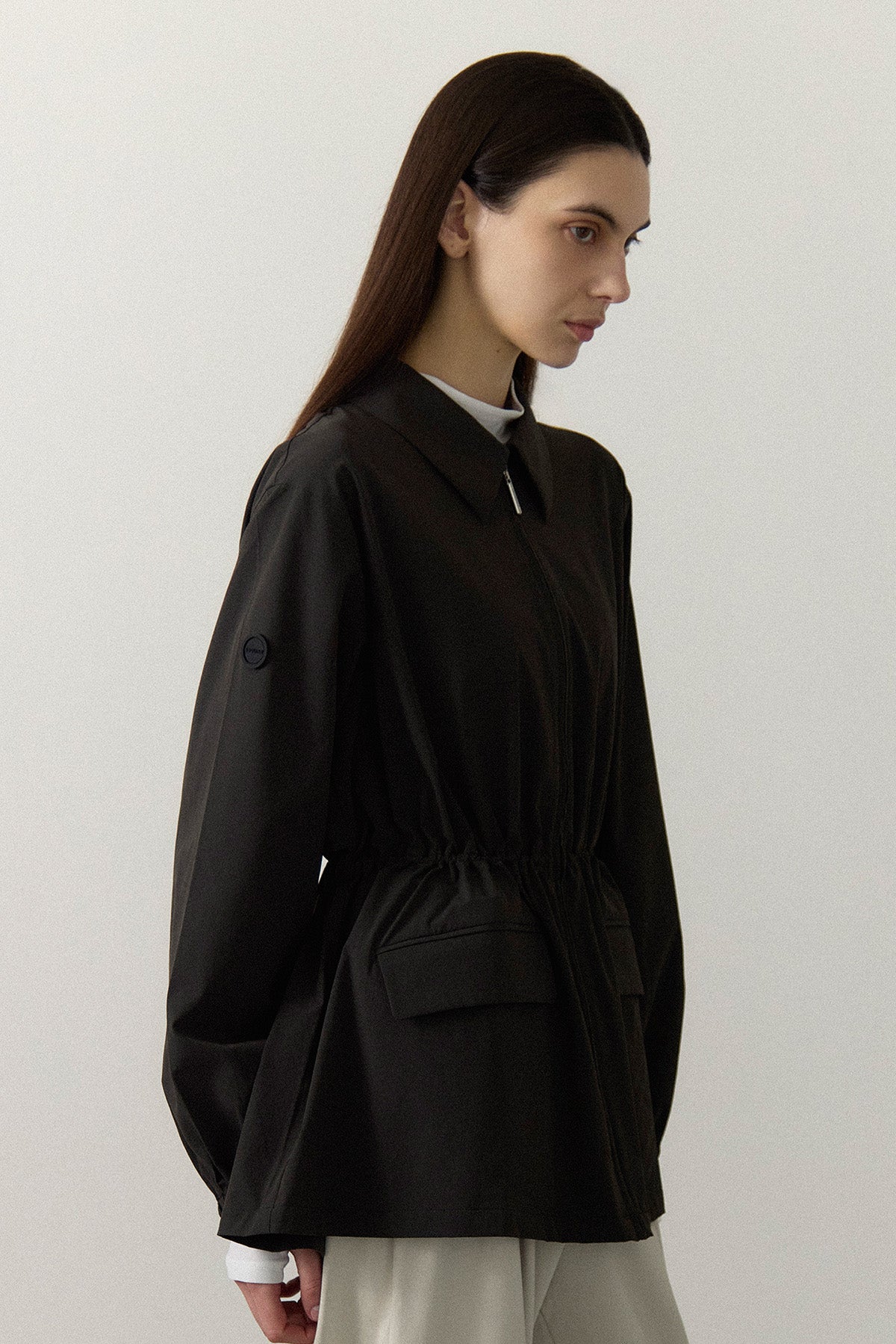 DRAWSTRING LIGHT JACKET - Charcoal