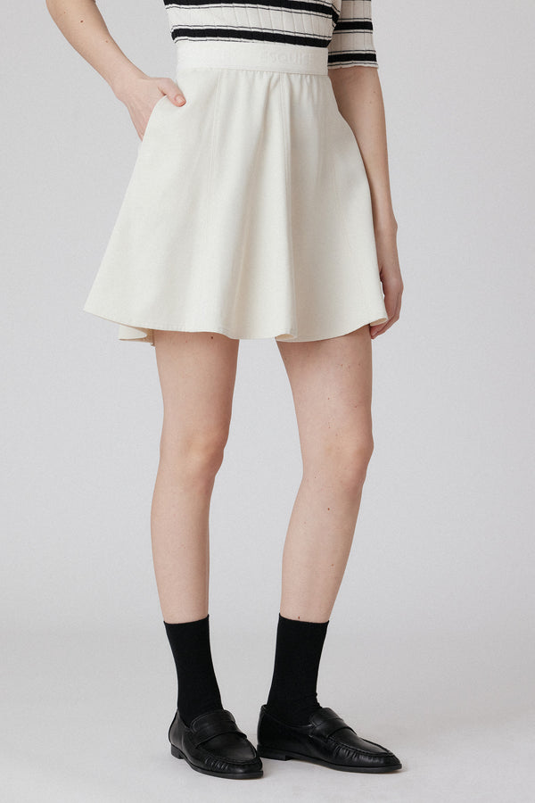 MINIMAL FLARE SKIRT - Cream