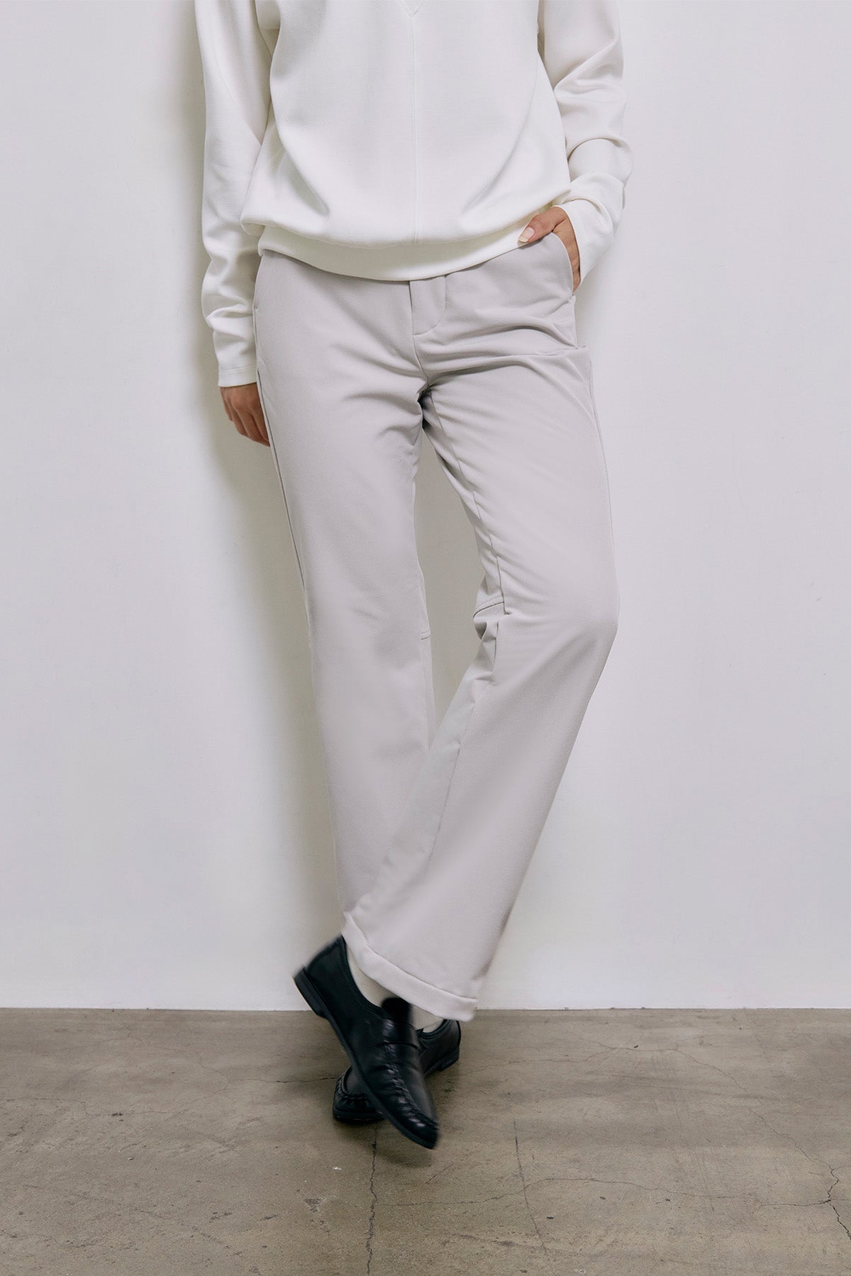 THERMAL FLARE PANTS - LightBeige