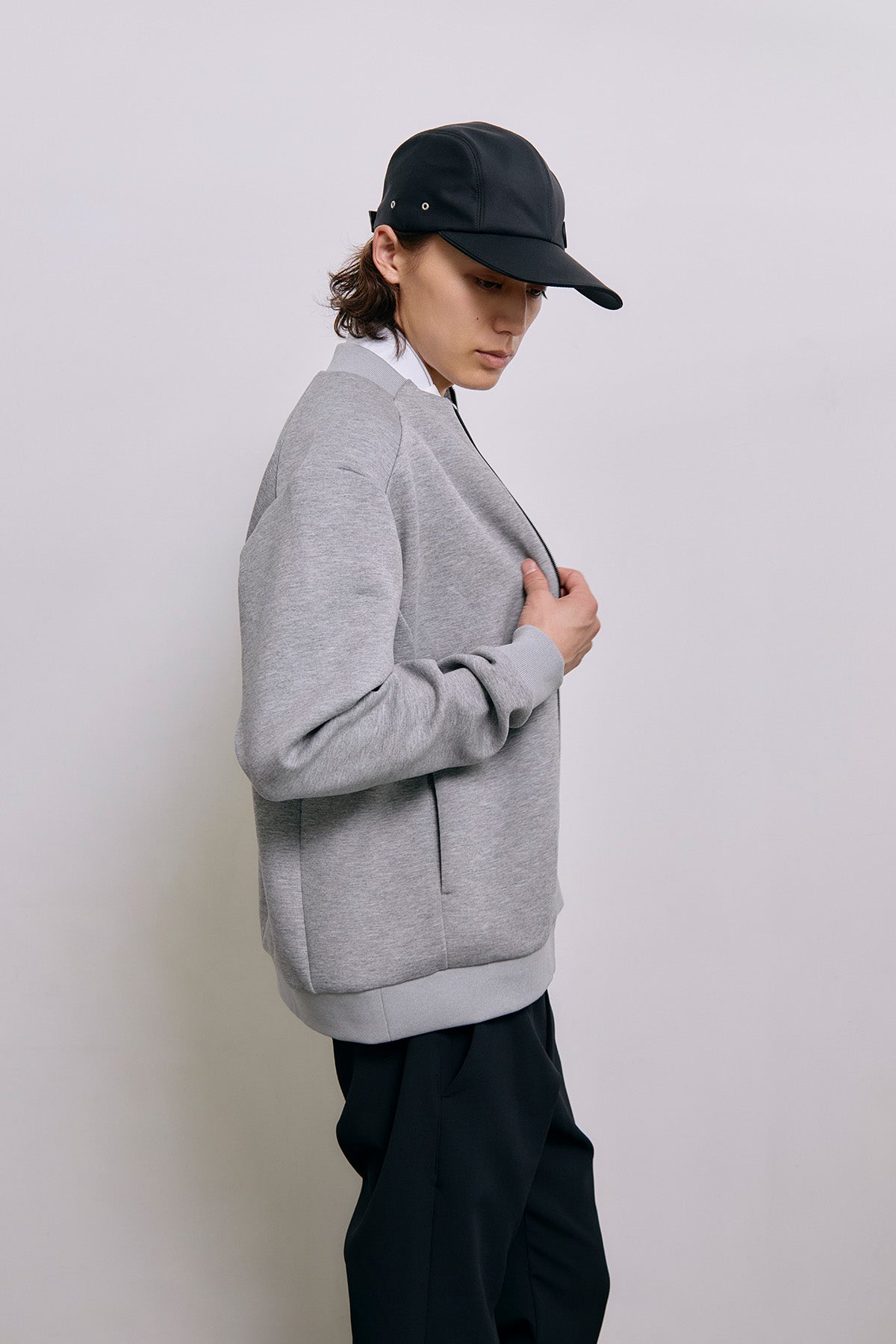 COMFORT JERSEY ZIP JKT - Gray