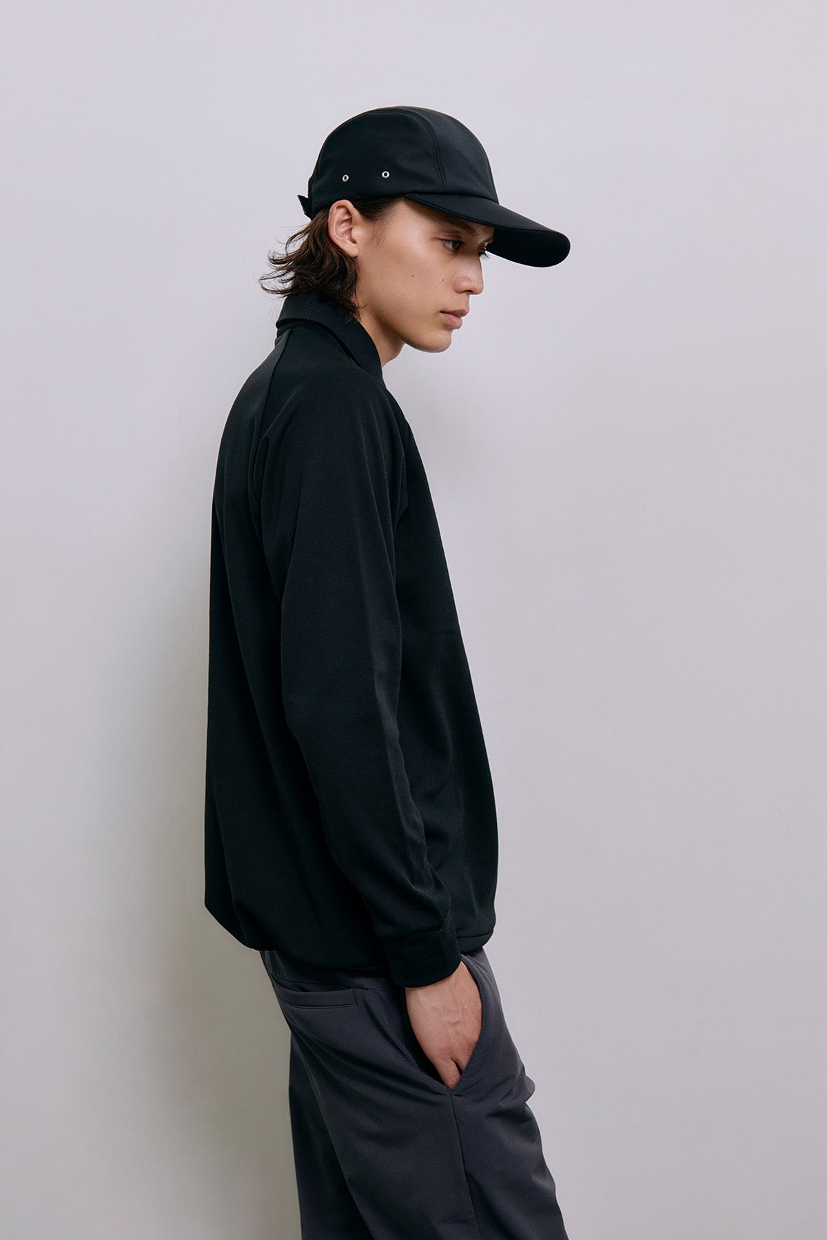 LIGHT FLEECE POLO - Black