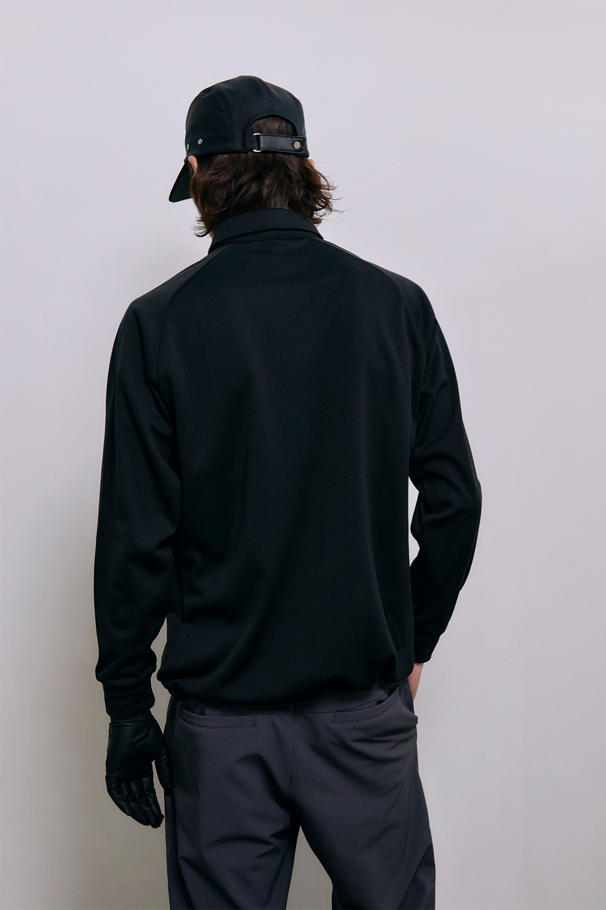 LIGHT FLEECE POLO - Black