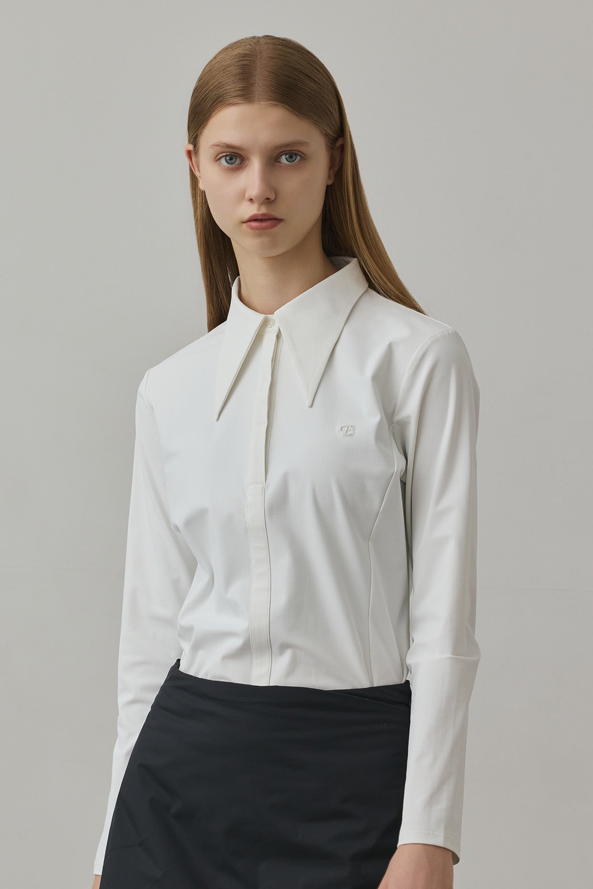 CLASSIC COLLAR SHIRT TOP - White