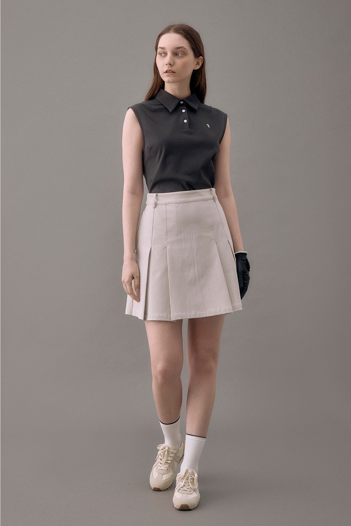 CLASSIC PIQUE SLEEVELESS TOP - Brown