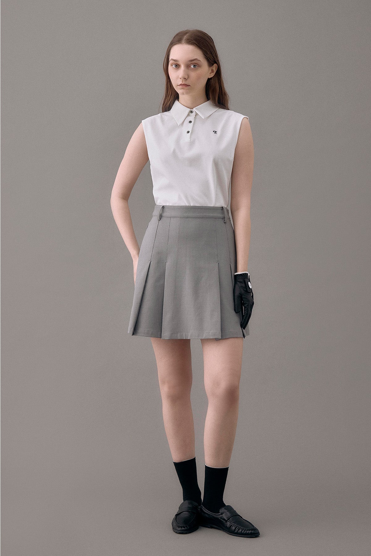 CLASSIC PIQUE SLEEVELESS TOP - White