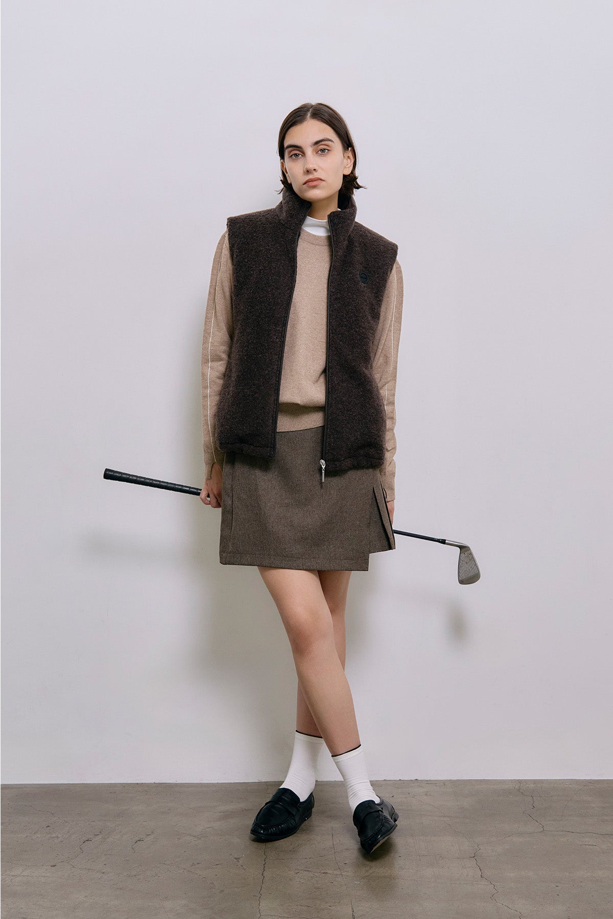 WOOLLY WARM VEST - Brown