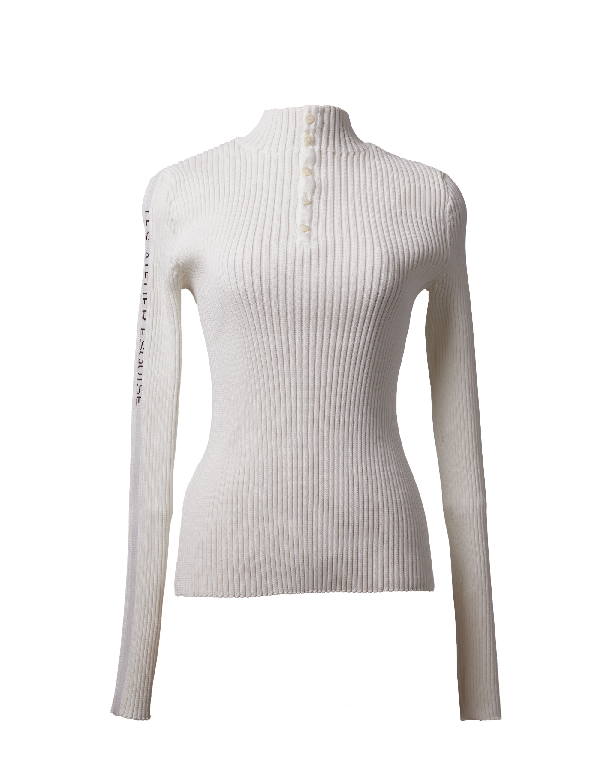 2WAY LETTER RIB KNIT  - White