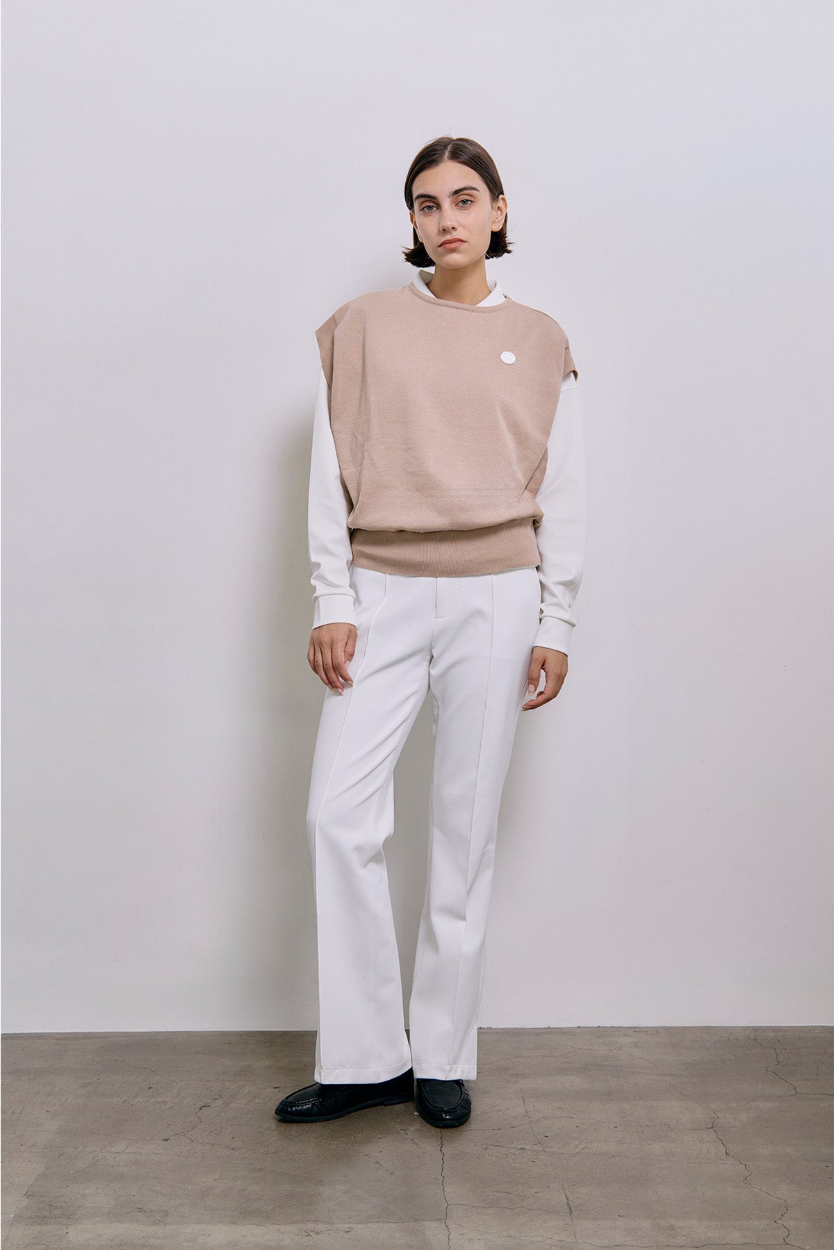 SUSTAIN KNIT VEST - PinkBeige