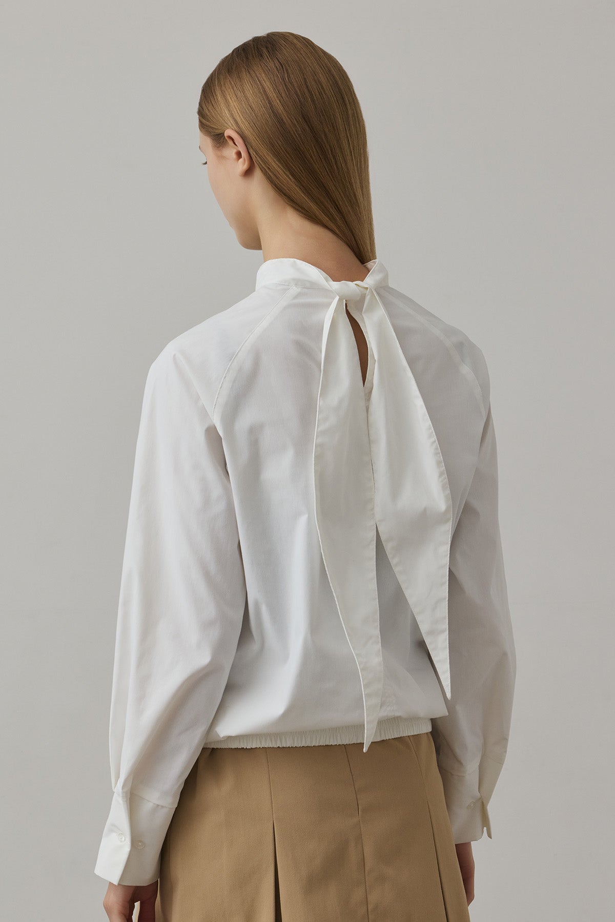 TIE DESIGN SHIRT TOP - White