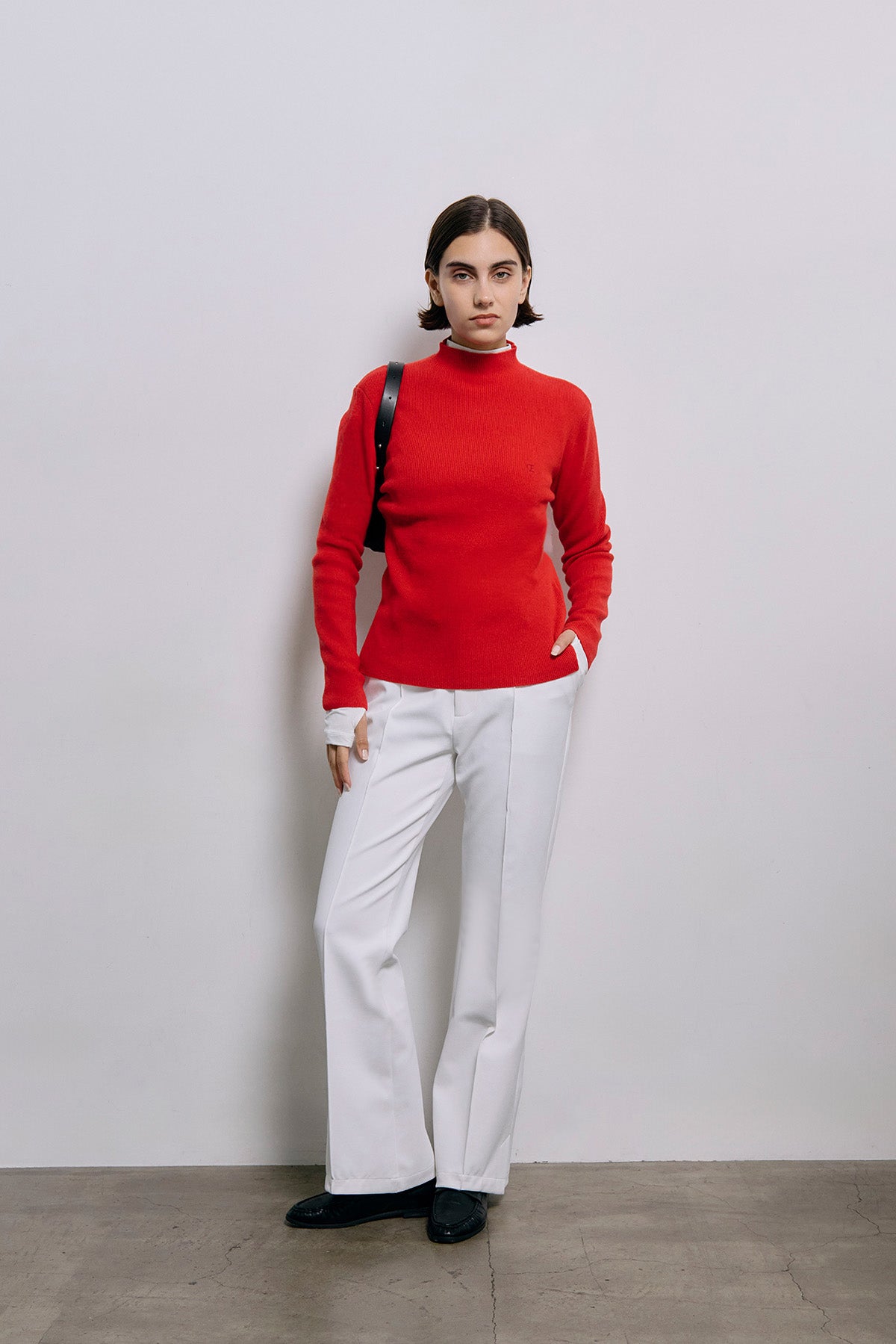 BLANC CASHMERE MOCK - Red