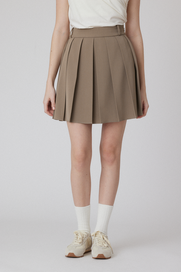 CLASSIC PLEATS SKIRT - Beige