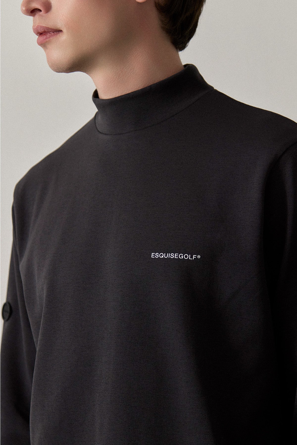 RELAXED STRETCH MOCKNECK - Charcoal