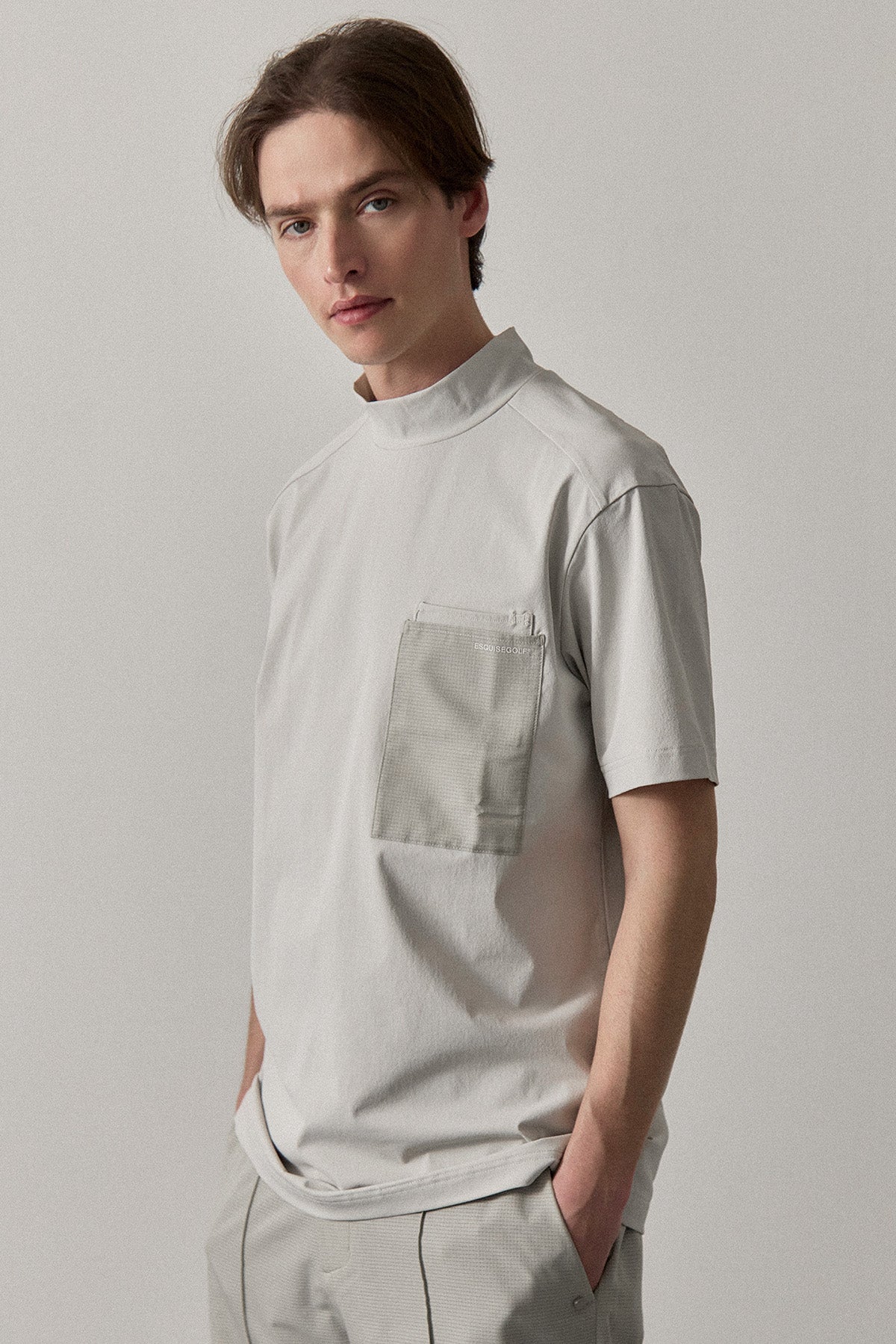UTILITY POCKET MOCKNECK - Beige