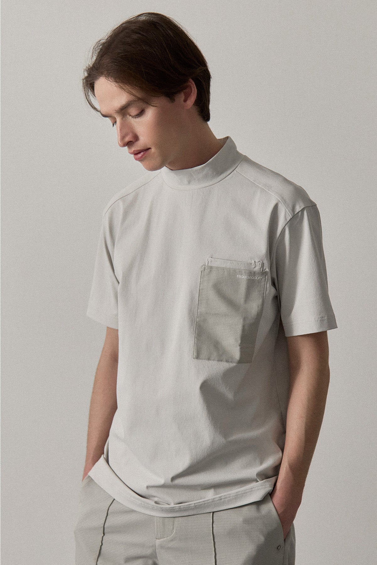 UTILITY POCKET MOCKNECK - Beige