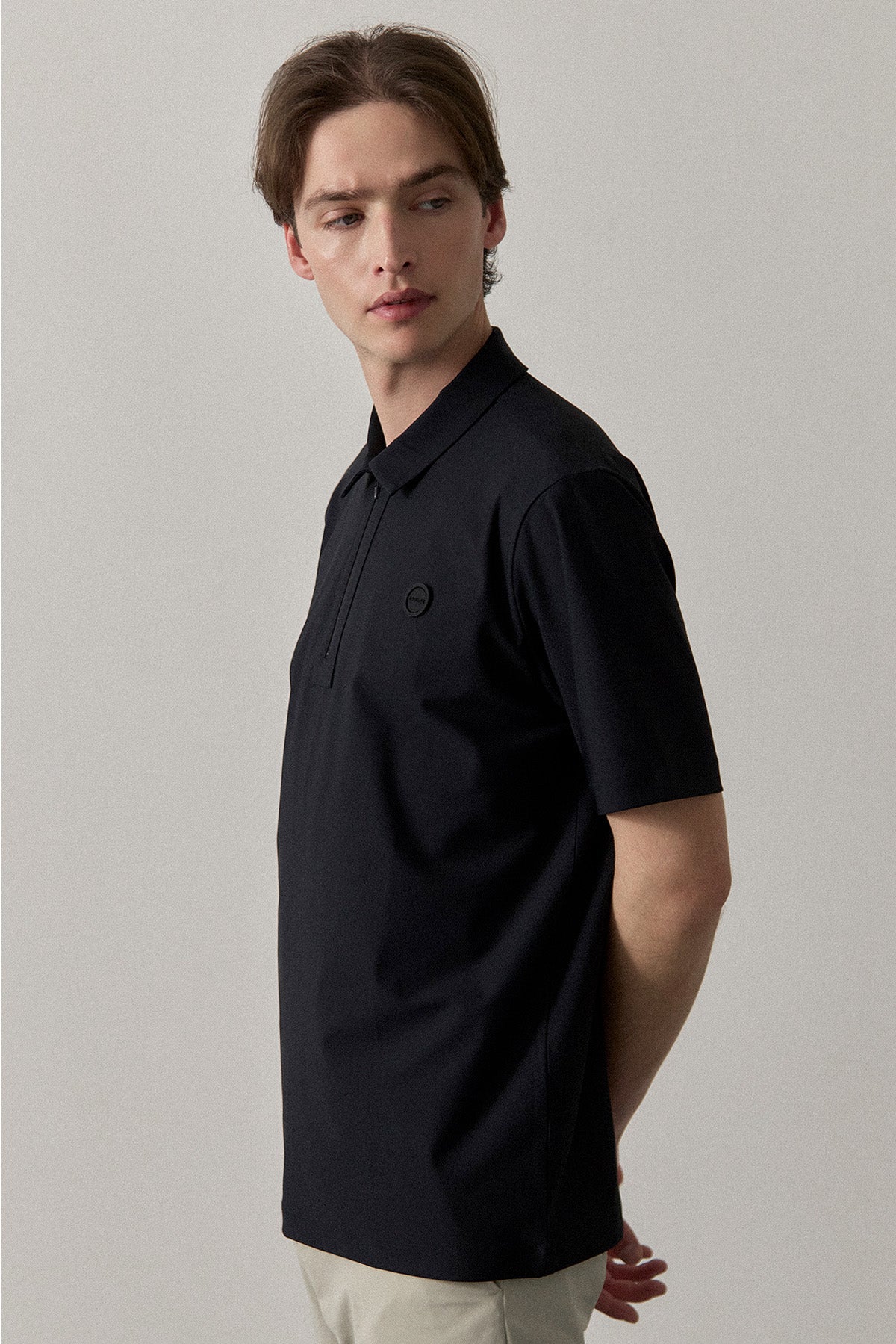 MODERN ZIP POLO FOR HOMME - Black