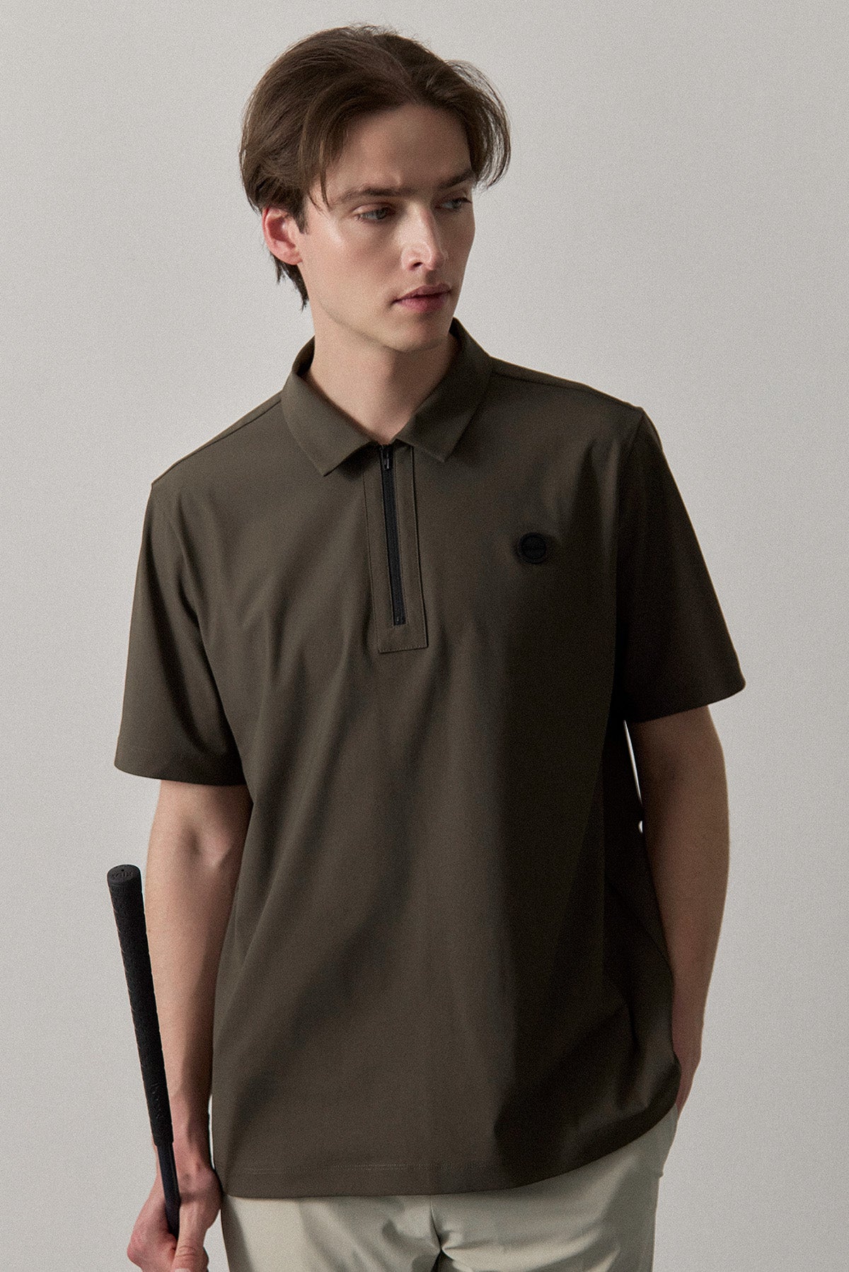 MODERN ZIP POLO FOR HOMME - Khaki