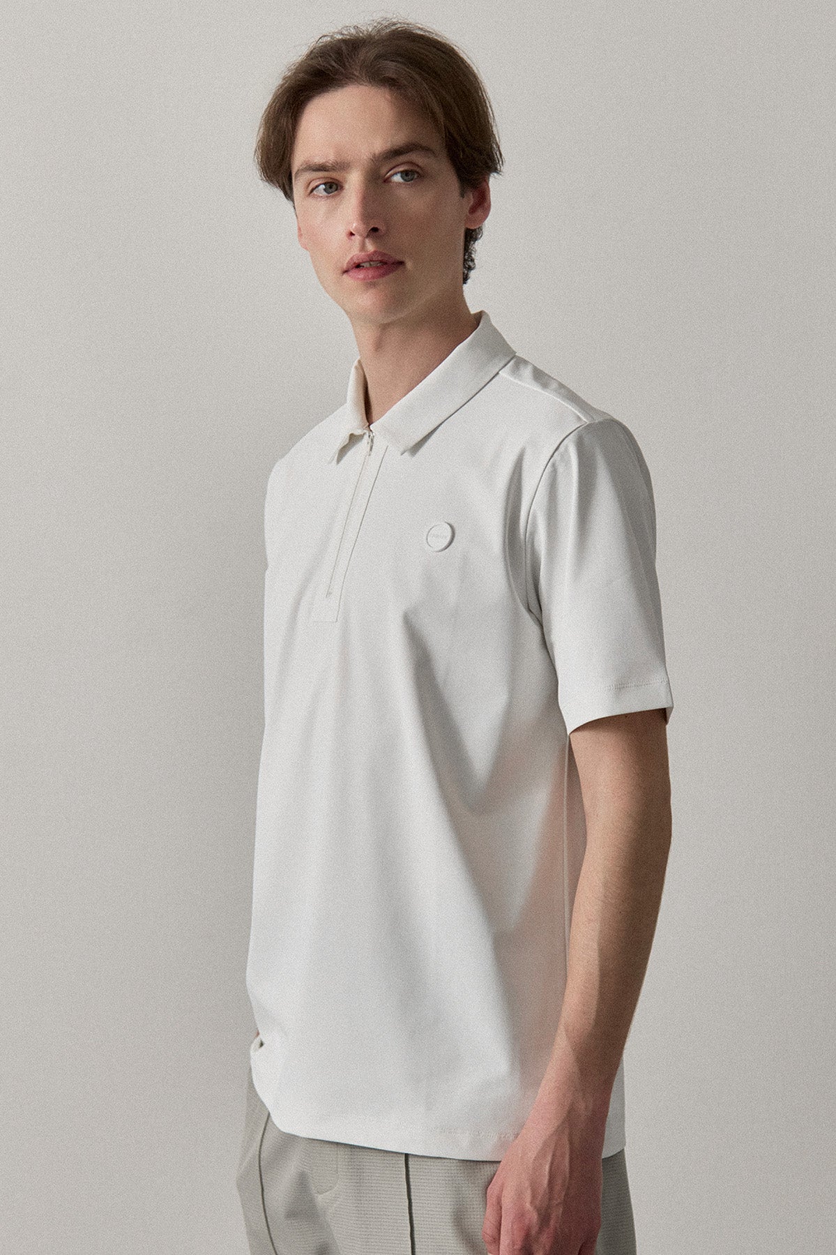 MODERN ZIP POLO FOR HOMME - White